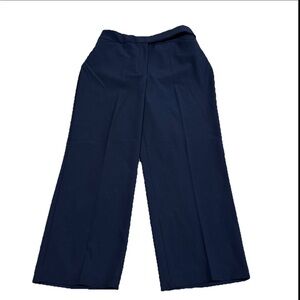 Express Curvy Trouser High Rise Dress Pant Women 14 Navy Blue Wide Leg Pockets
